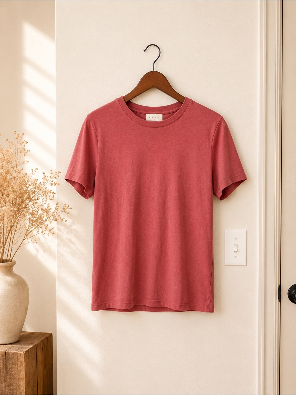 Sezane Short Sleeve Tee in Dusty Rose
